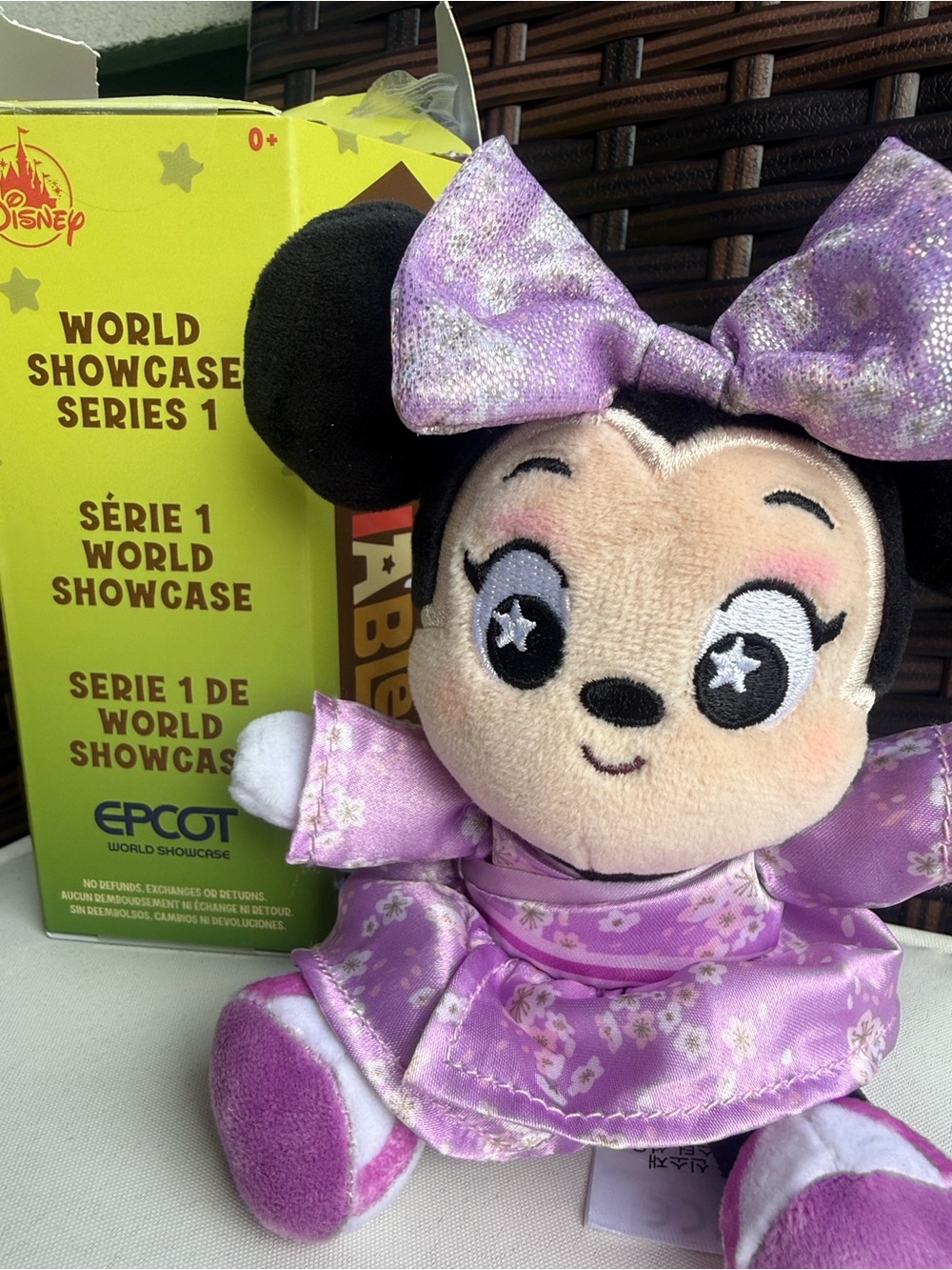 Disney Minnie Mouse Japan Wishable Plush in Lavender Floral Dress & Bow